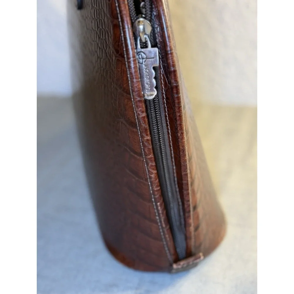Jack‎ Georges Croco Embossed Leather Business Tote Ladies Laptop Briefcase